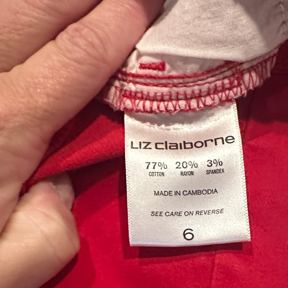 Liz Claiborne Vibrant Red Skinny Pants - Picture 3 of 6